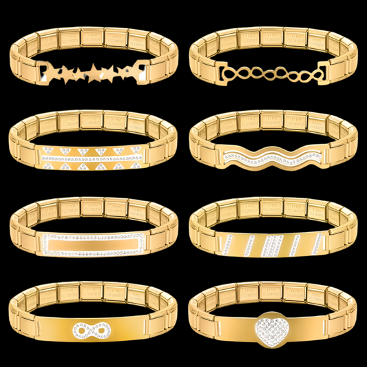 Pulsera de Acero Inoxidable con forma de Corazón, Estrella y Mariposa