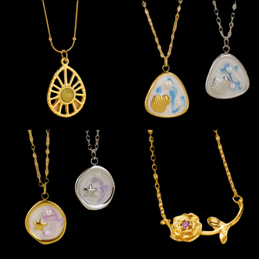 Cadena en forma de Gota de Agua de imitación Romántica