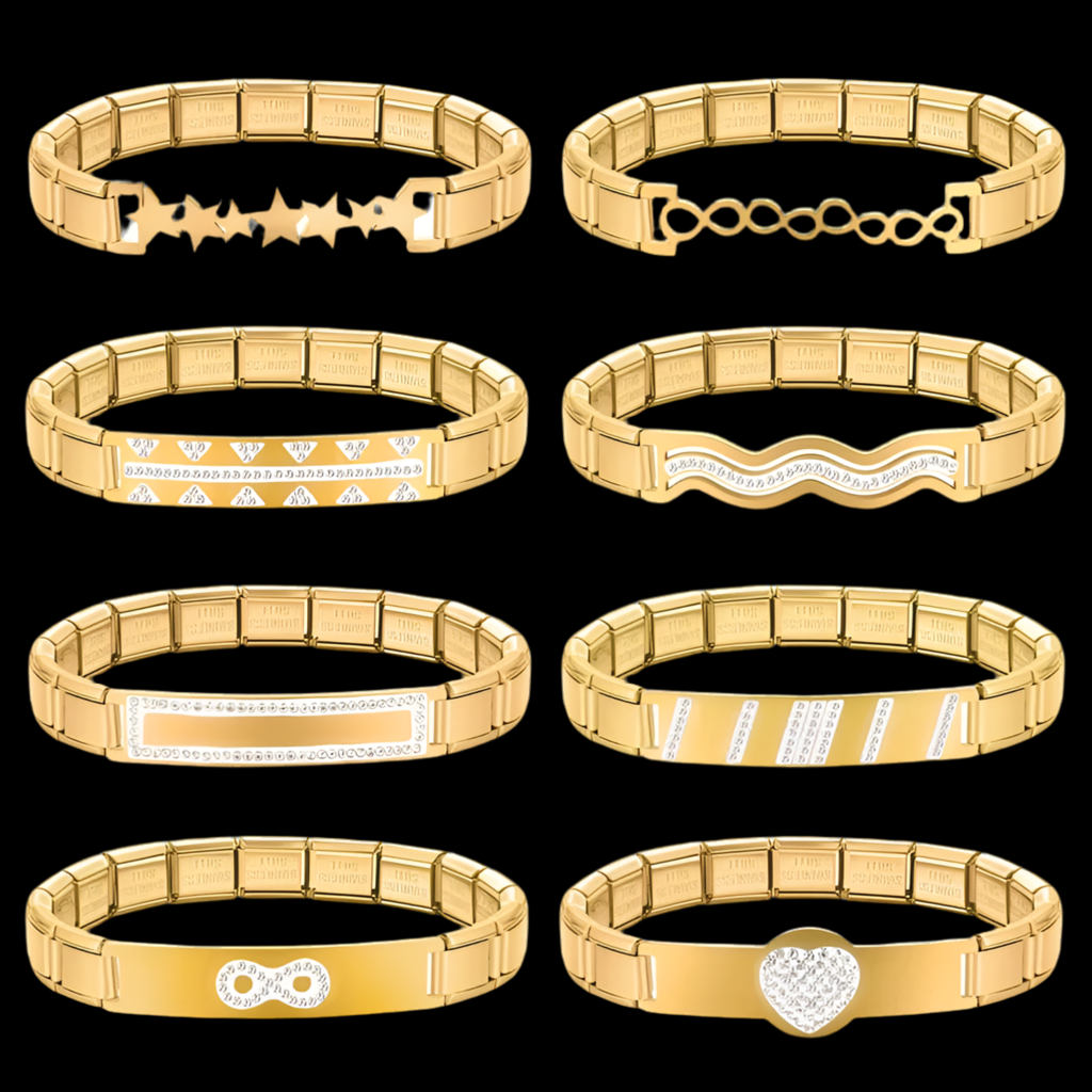 Pulsera de Acero Inoxidable con forma de Corazón, Estrella y Mariposa