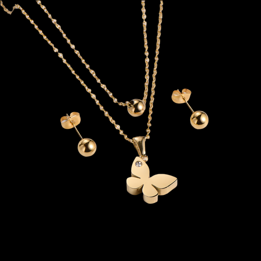 Conjunto de Collar y Pendientes de Diamantes de Imitación