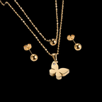 Conjunto de Collar y Pendientes de Diamantes de Imitación.