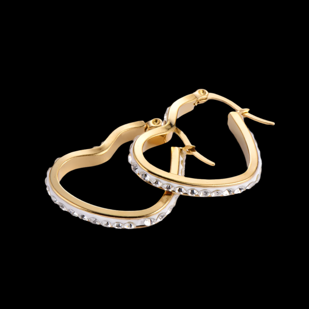 Pendientes Chapados en Oro de 18K en forma de Corazón