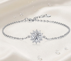 Pulsera de moissanita de girasol de Plata pura S925.