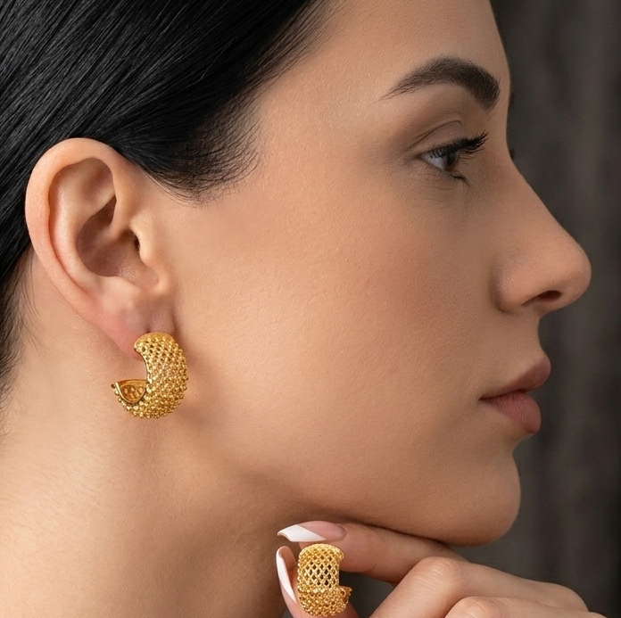 Pendientes de Acero Inoxidable sin incrustaciones.