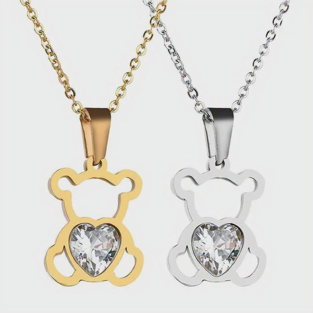 Cadenas de Oso con Cristal de vidrio de Acero inoxidable.